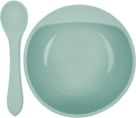 Guardian+Silicone+Suction+Bowl+%26amp%3B+Spoon+Set+-+Seafoam