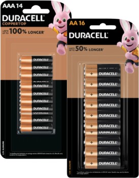 Duracell+Coppertop+Batteries+AA+16+Pack+or+AAA+14+Pack