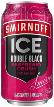 NEW+Smirnoff+Ice+Double+Black+Raspberry+6.5%25+Crush+Cans+4x375mL