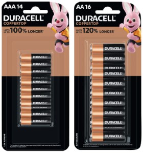 Duracell+Coppertop+Batteries+AAA+14+Pack+or+AA+16+Pack