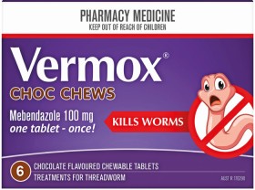 Vermox+Choc+Chews+6+Chewable+Tablets