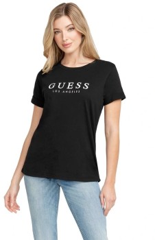 Guess+1981+Rolled+Cuff+Tee+in+Black