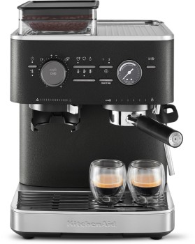 Kitchenaid+Semi+Automatic+Espresso+Machine+with+Burr+Grinder+in+Cast+Iron+Black%23