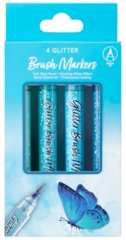 4-Pack-Glitter-Brush-Markers-Blue on sale