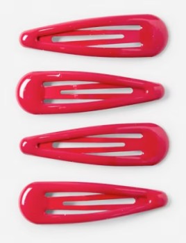 4-Pack-School-Basic-Snap-Hair-Clips-Salsa on sale