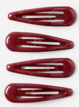 4-Pack-School-Basic-Snap-Hair-Clips-Burgundy on sale