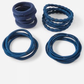 20-Pack-School-Mixed-Hair-Elastics-Navy-Sapphire on sale