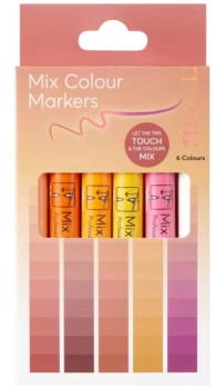 6-Pack-Mix-Colour-Markers-Sunset on sale