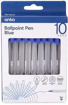 10+Pack+Ballpoint+Pens+-+Blue