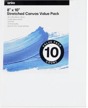 10+Piece+8in.+x+10in.+Stretched+Canvas+Value+Pack