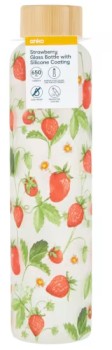 650ml-Strawberry-Glass-Bottle-with-Silicone-Coating on sale