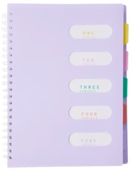 A4-Spiral-5-Subject-Notebook on sale