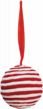 Candycane-Fleece-Bauble-10cm on sale