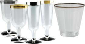 Assorted+Glasses+6+Pack+Gold+or+Silver+Rim