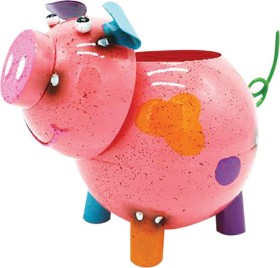 Metal+Pig+Plant+Pot+20.5cm