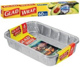 Glad+Wrap+60mx33cm%2C+Bake+18mx30cm%2C+Foil+20mx30cm%2C+BBQ+Thick+%26amp%3B+Strong+Trays+4+Pack+or+Baking+Dish+2+Pack