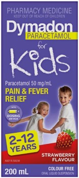 Dymadon+Paracetamol+for+Kids+2-12+Years+Strawberry+Flavour+200mL