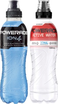 Powerade+Sports+Drink+or+Active+Water+600mL