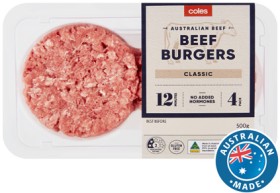 Coles+Classic+Burgers+500g