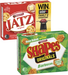 Arnott%26%23039%3Bs+Shapes+or+Jatz+Crackers+130g-225g