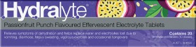 Hydralyte+Effervescent+Electrolyte+Passionfruit+Punch+Tablets+20+Pack%2A