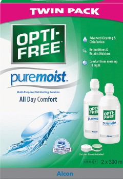 Opti-Free+Pure+Moist+Contact+Lens+Solution+300mL+Twin+Pack%2A