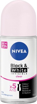 Nivea+Women+Antiperspirant+Deodorant+Invisible+Black+%26amp%3B+White+Clear+Roll+On+50ml