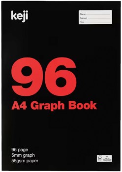 Keji+A4+96+Page+5mm+Graph+Book