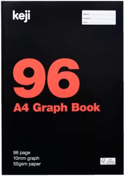 Keji+A4+96+Page+10mm+Graph+Book