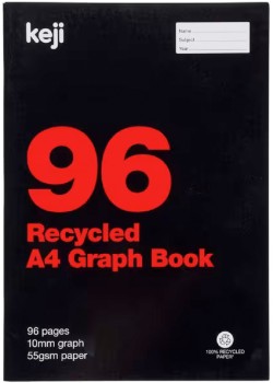 Keji+A4+96+Page+10mm+Graph+Book+-+Recycled