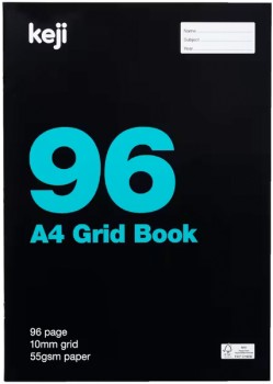 Keji+A4+96+Page+10mm+Grid+Book