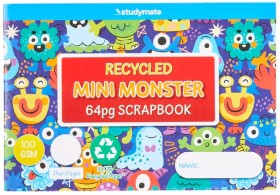 Studymate+64+Page+100gsm+Mini+Monster+Scrapbook+-+Recycled