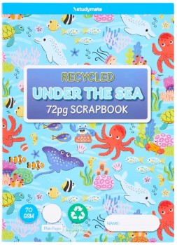 Studymate+72+Page+100gsm+Under+The+Sea+Scrapbook+-+Recycled