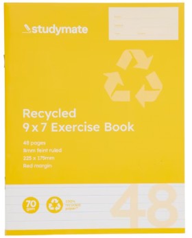 Studymate+9x7%26quot%3B+48+Page+70gsm+Exercise+Book+-+Recycled