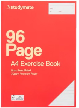 Studymate+A4+96+Page+70gsm+Exercise+Book