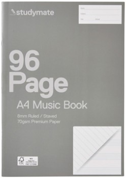 Studymate+A4+96+Page+70gsm+Music+Book