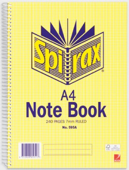 Spirax+A4+240+Page+No.+595A+Spiral+NoteBook