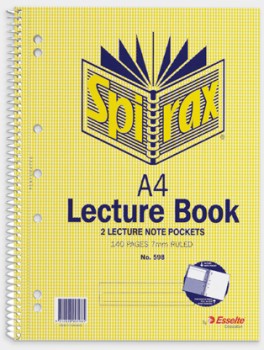 Spirax+A4+140+Page+No.+598+Lecture+Book