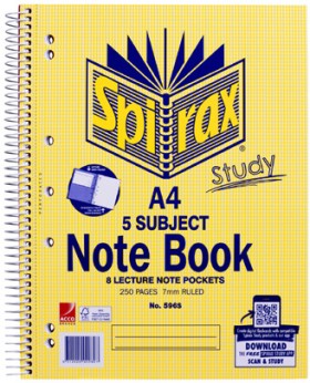 Spirax+A4+250+Page+No.+596+5+Subject+Notebook