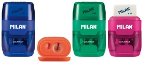 Milan+Compact+2+Hole+Sharpener+and+Eraser