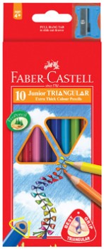 Faber-Castell+10+Pack+Junior+Thick+Triangular+Coloured+Pencils