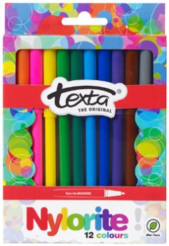 Texta+12+Pack+Nylorite+Coloured+Markers