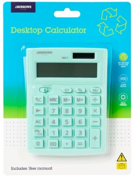 J.Burrows+12+Digit+Desktop+Calculator+-+Mint