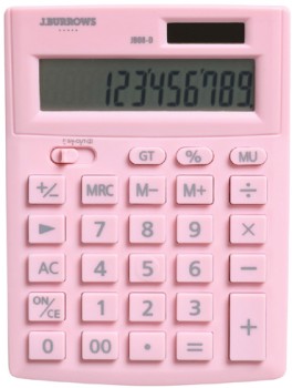 J.Burrows+12+Digit+Desktop+Calculator+-+Pink