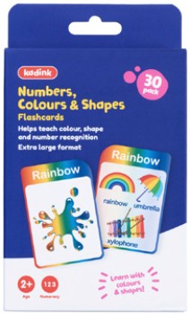 Kadink-30-Pack-Flashcards-Numbers-Colours-Shapes on sale