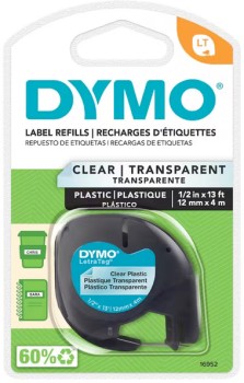 DYMO+LetraTag+Label+-+Plastic+Tape+Black+on+Clear