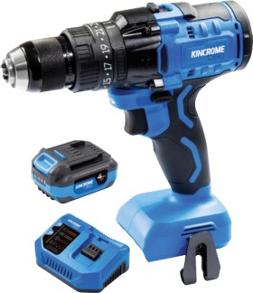 Kincrome+18V+Hammer+Drill+Skin%2C+4Ah+Battery+%26amp%3B+6A+Fast+Charger+Combo