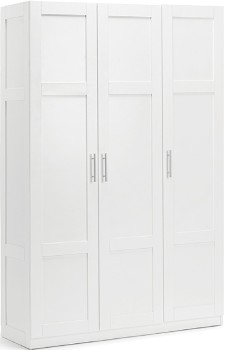 NEW-HG-3-Door-Tall-Cabinet-White-180x40x120cm on sale