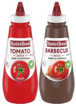 MasterFoods+Tomato+or+Barbecue+Squeezy+Sauce+475-500mL+Selected+Varieties