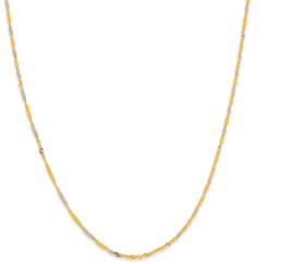 9ct+Gold+Two+Tone+45cm+Solid+Singapore+Chain